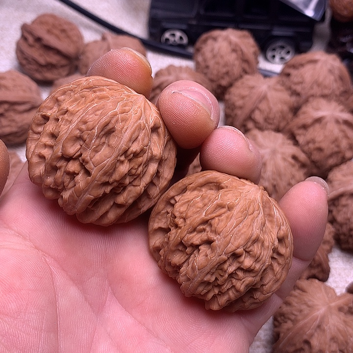 文玩核桃把件自家麻核桃磨盘不打药