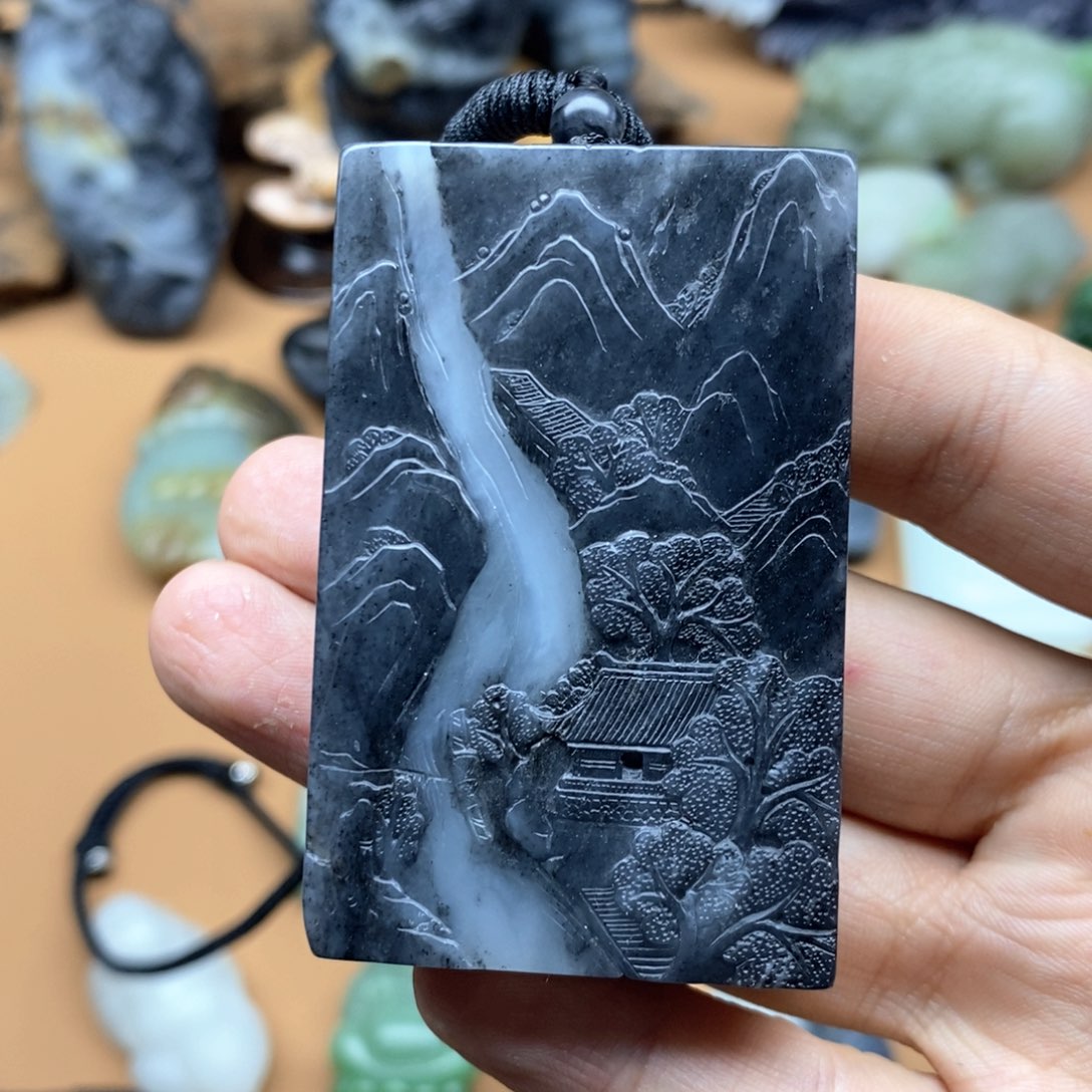 和田玉未镶嵌挂件定制风**行