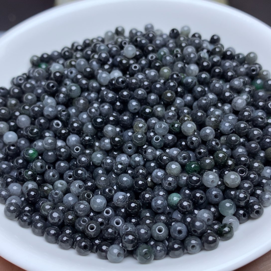 【闪购商品】翡翠手链未镶嵌卡3.8冰黑乌鸡100个