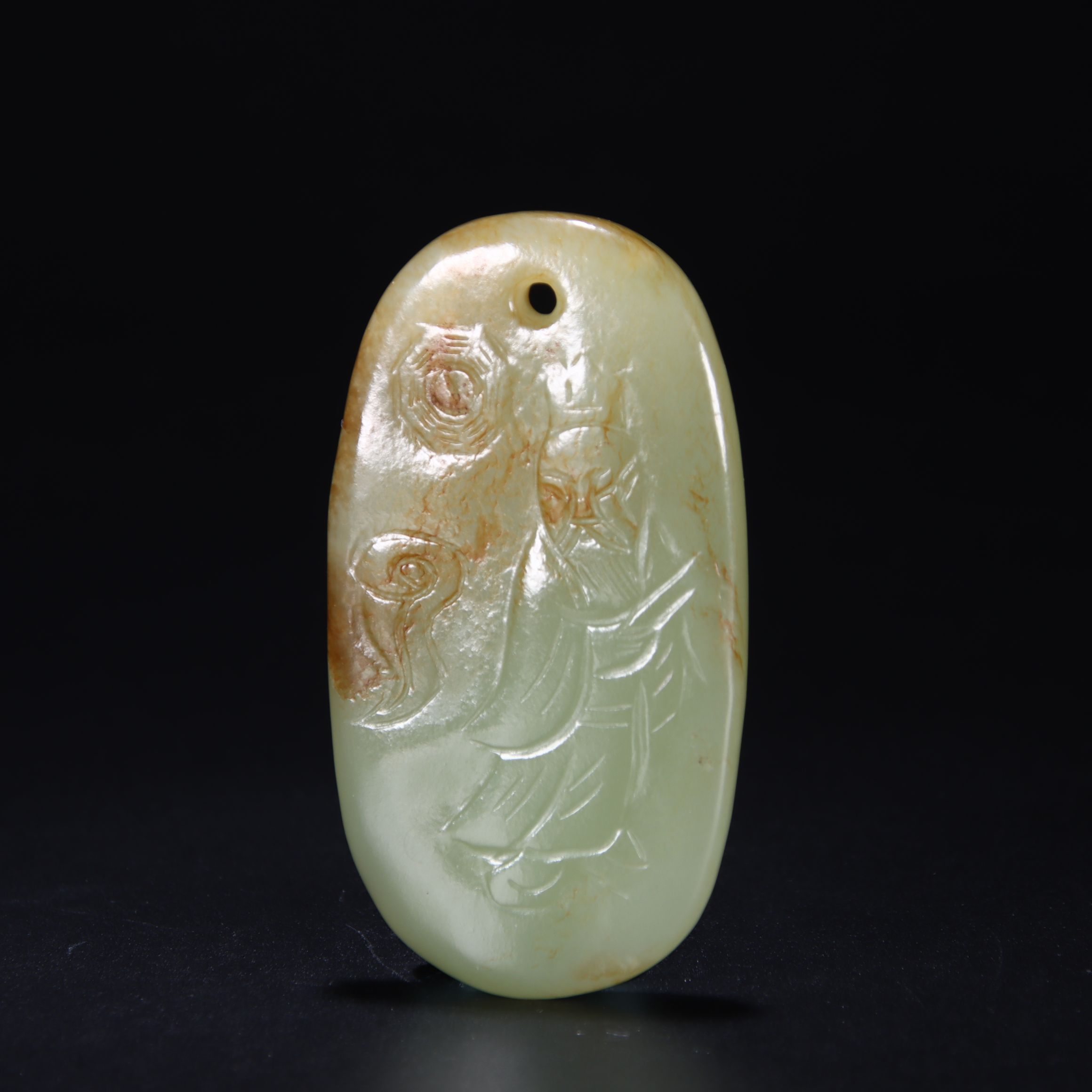 明和田玉道家符文牌-NX