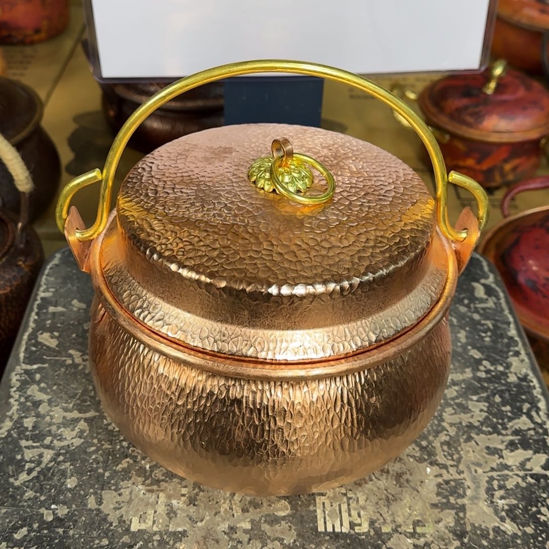 铜20cm原色燃气提手铜锣锅