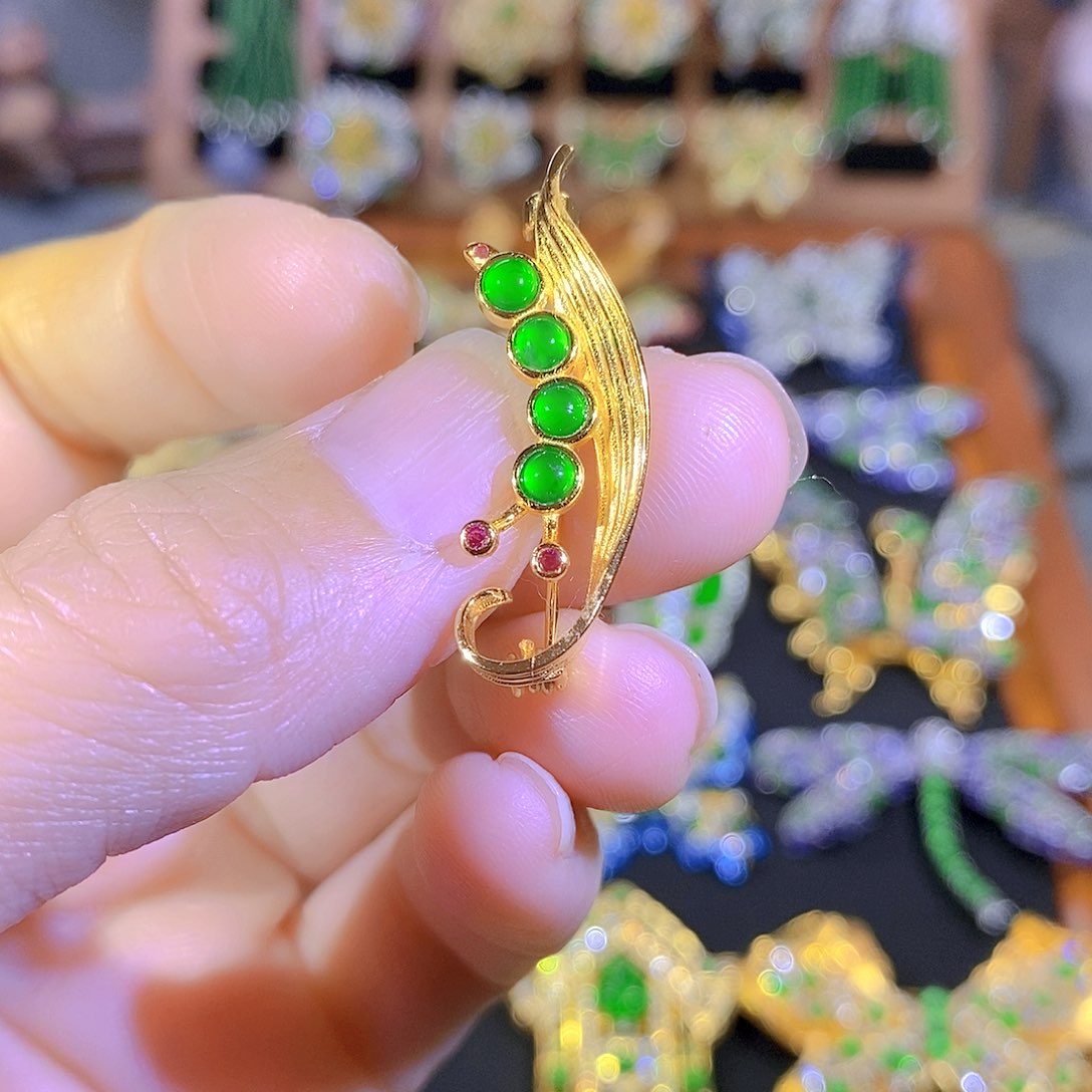 吊坠(不含链)银S925镶嵌翡翠