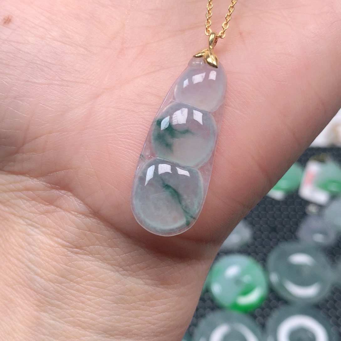 【闪购商品】翡翠吊坠(不含链)18K金镶嵌