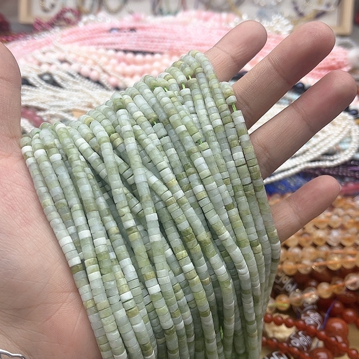 玛瑙/玉髓珠宝半成品未镶嵌一条4/2mm左右岫玉直切