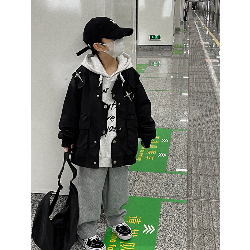 童装男童秋季外套2025新款春秋儿童洋气上衣中小童宝宝休闲夹克潮