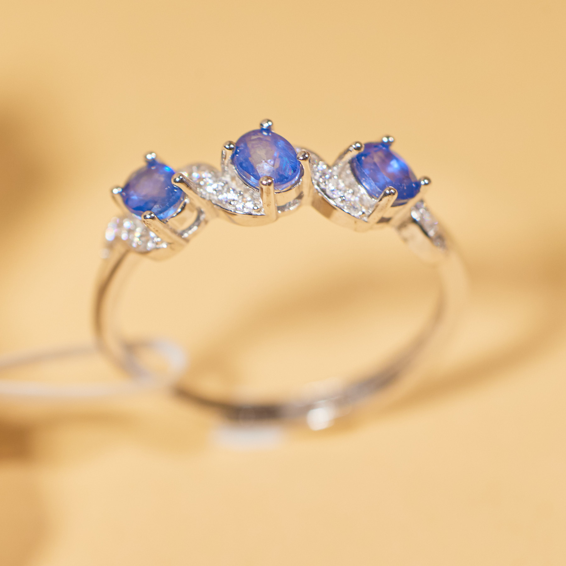 【歪歪】蓝宝石戒指*925镶嵌W5903