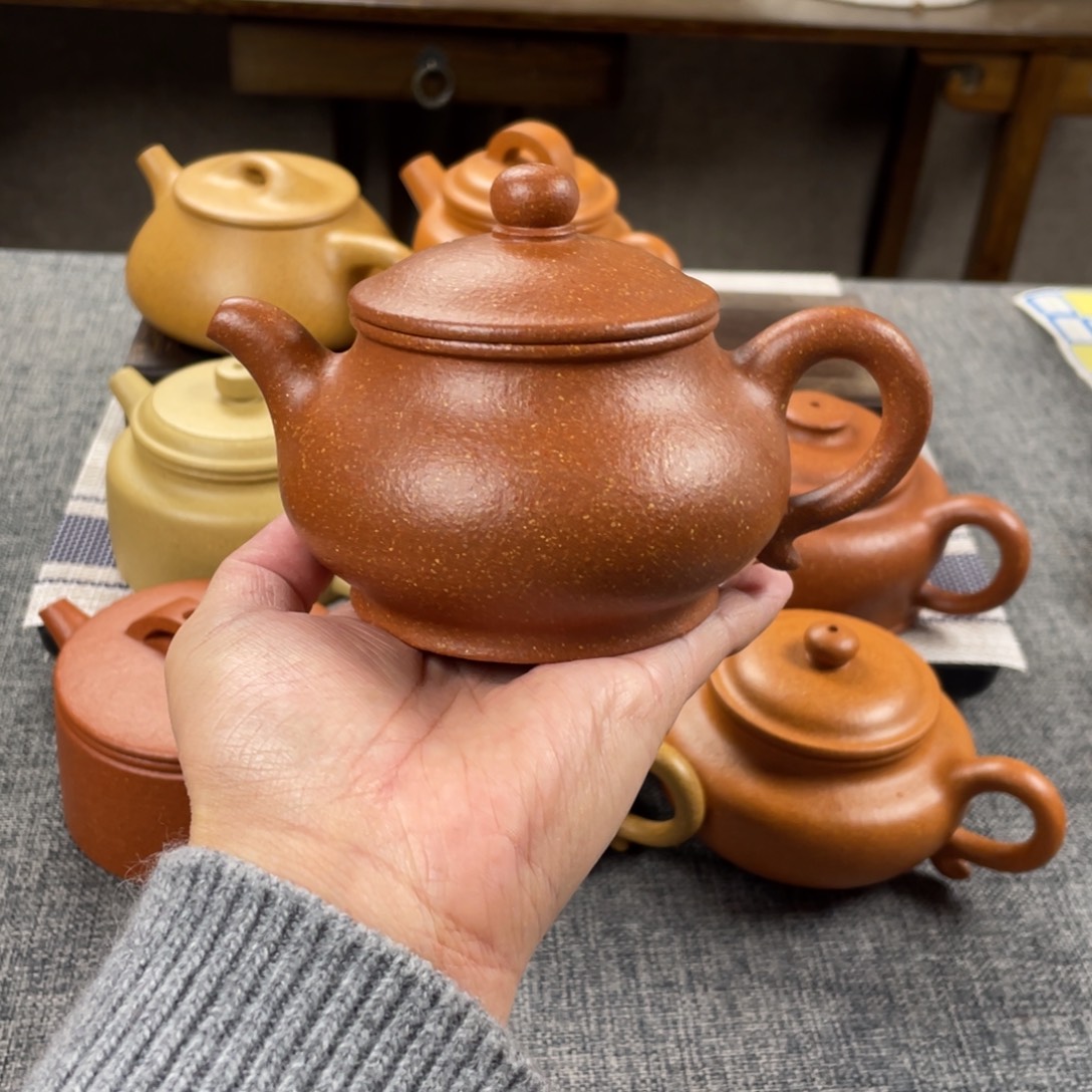 金***人紫砂茶壶红降坡潘壶全手16目220手工泥