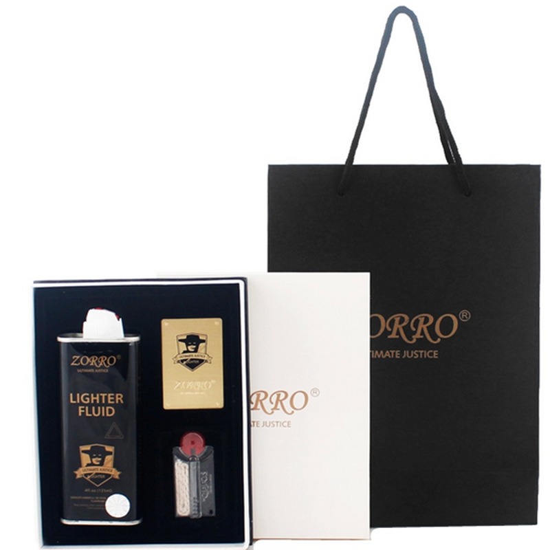 佐罗zorro煤油打火机礼盒套装（133ml油+火石+棉芯)z103礼盒包装