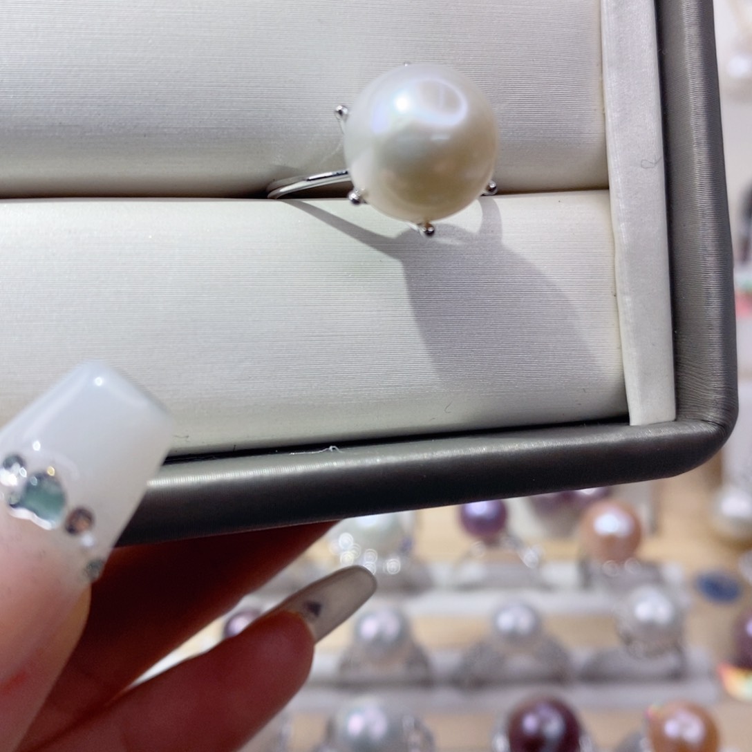 淡水珍珠戒指银S925镶嵌