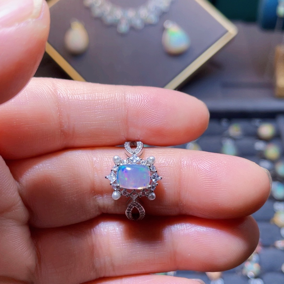 欧泊戒指〉银S925镶嵌