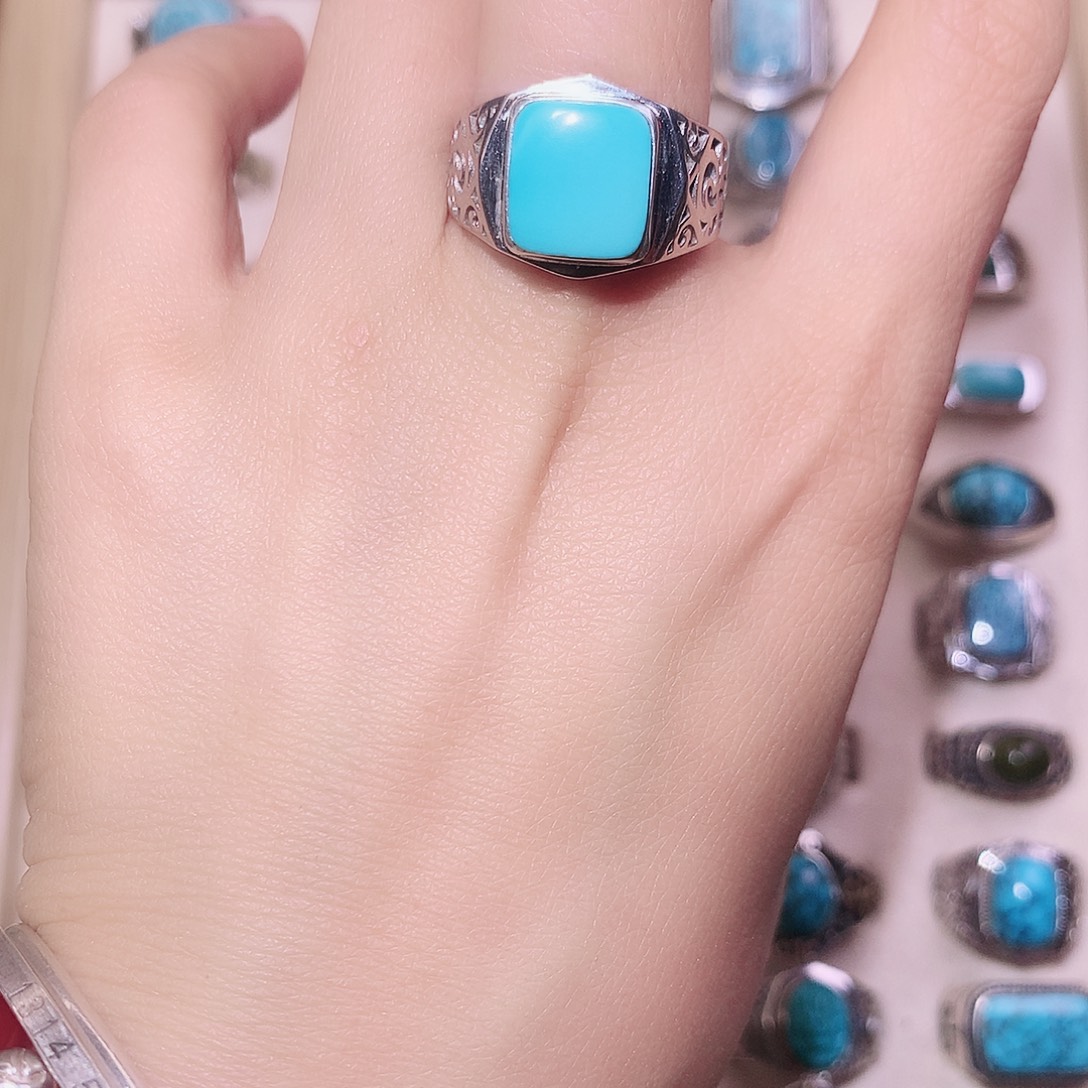 绿松石银S925镶嵌颈饰