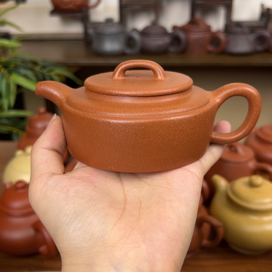 茶壶紫砂紫砂壶线韵黄降坡150cc