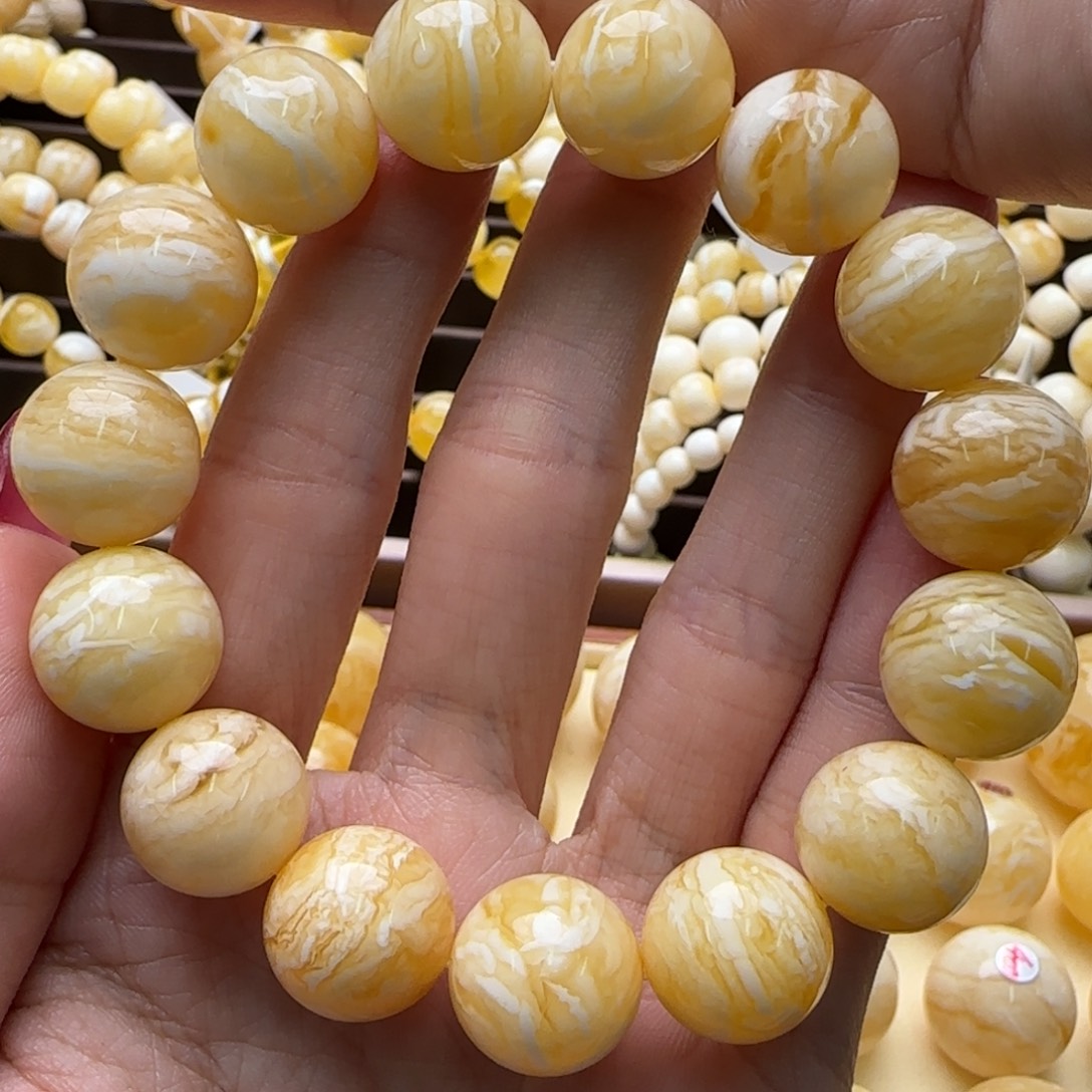 琥珀未镶嵌手链蜜蜡手串