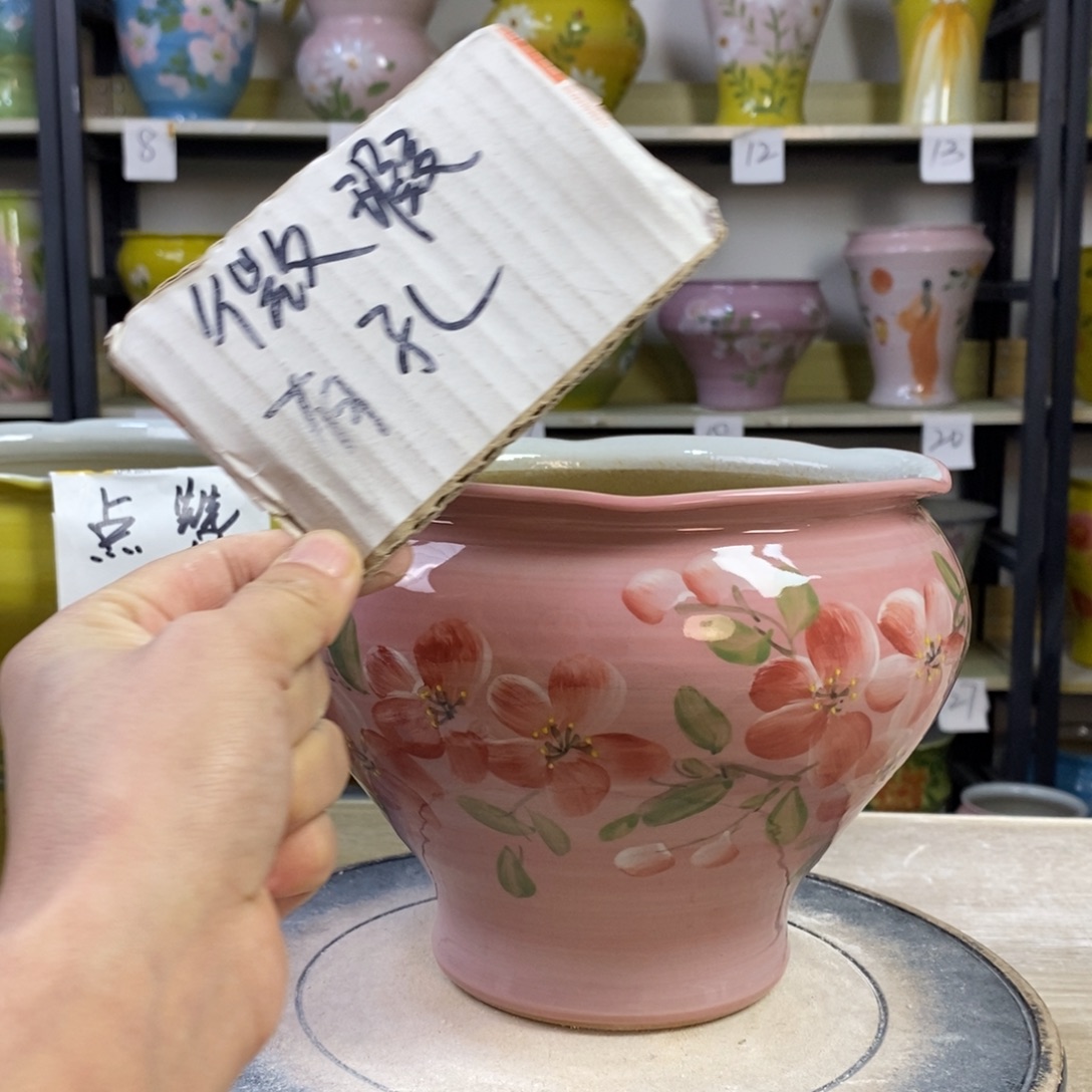 景德镇手工手绘陶瓷花盆