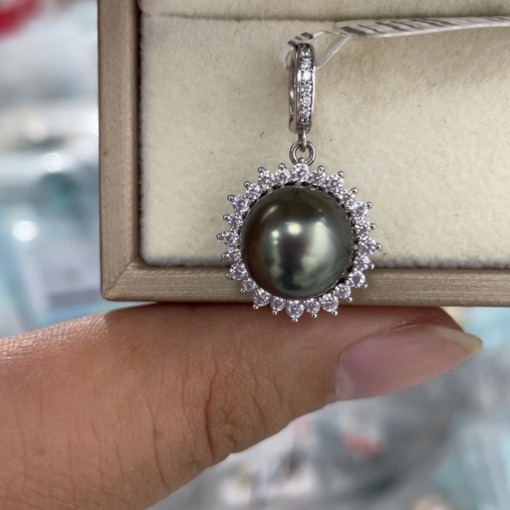 银S925镶嵌海水珍珠颈饰