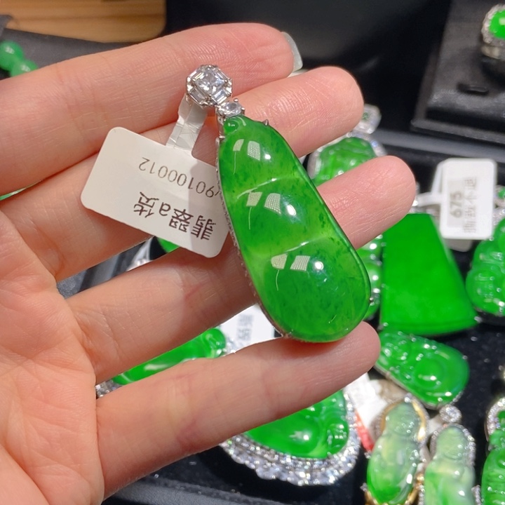 翡翠银S925镶嵌吊坠(不含链)