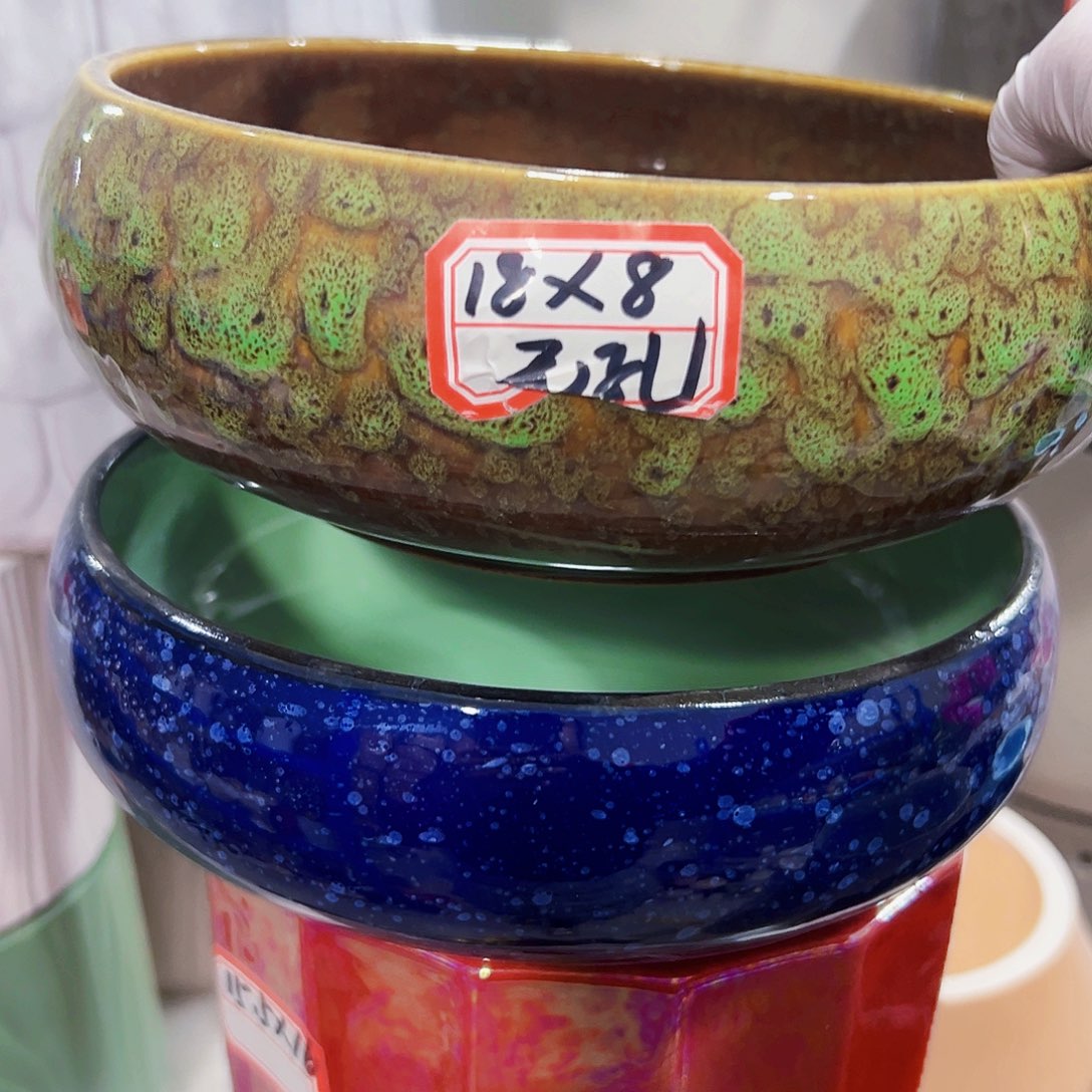 有孔，外贸尾单陶瓷花盆凑单10米包邮