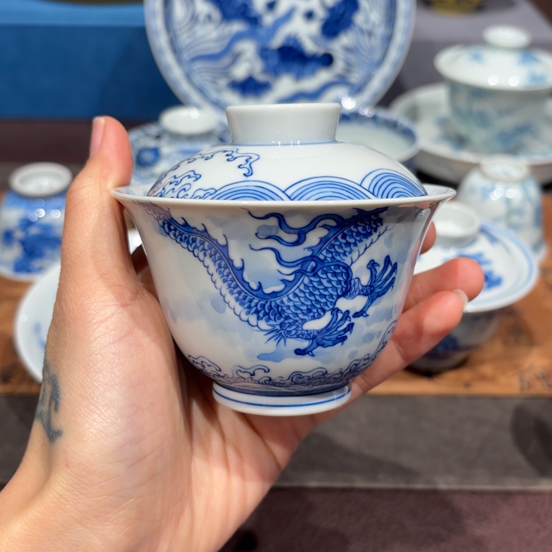 瓷片手工手绘陶瓷茶具