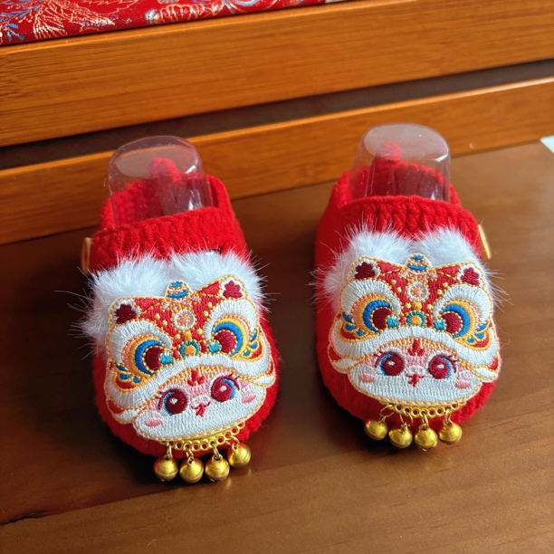 （成品/材料包）纯手工编织毛线婴儿宝宝鞋满月百天老虎软底步前鞋