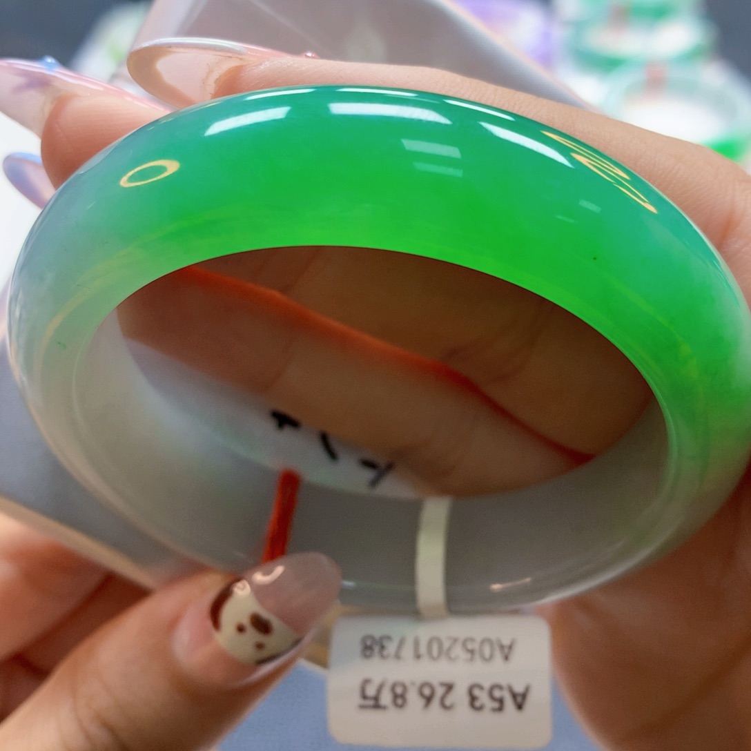 翡翠手镯未镶嵌53正（莫莫26）31号