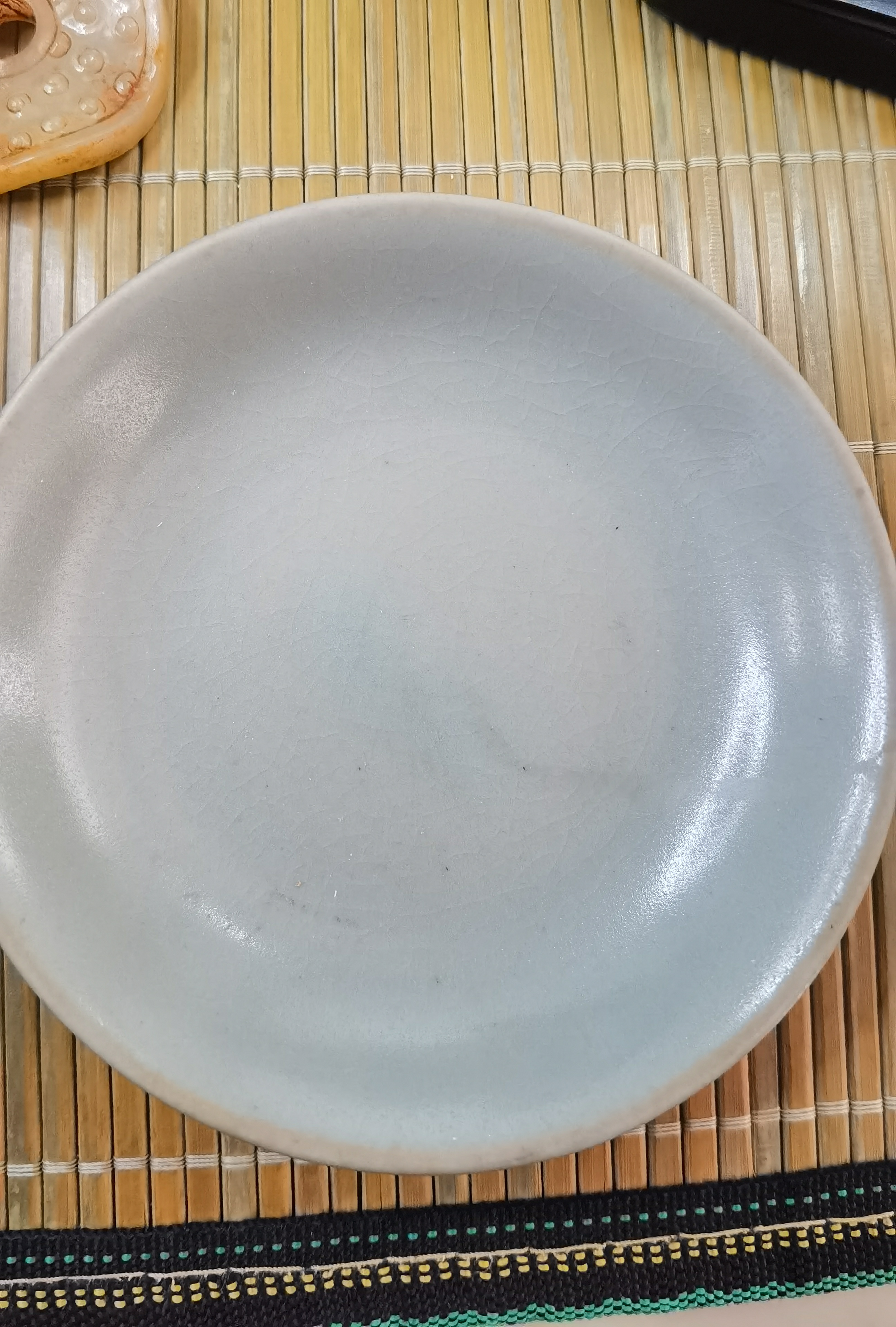 窑变釉欧式浅盘圆形中国风釉下彩复古盘子9.5英寸