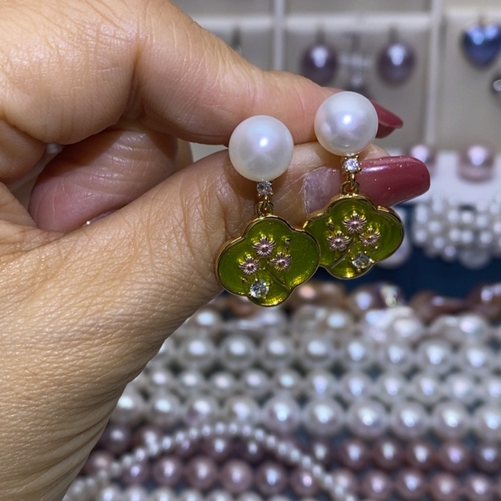 银S925镶嵌珠宝首饰淡水珍珠