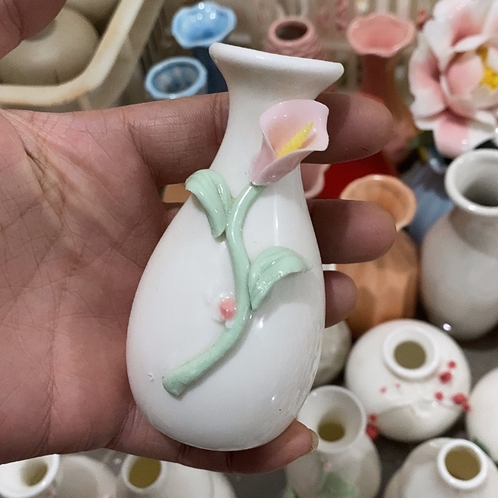 瓷片纯手工陶瓷花摆件瑕