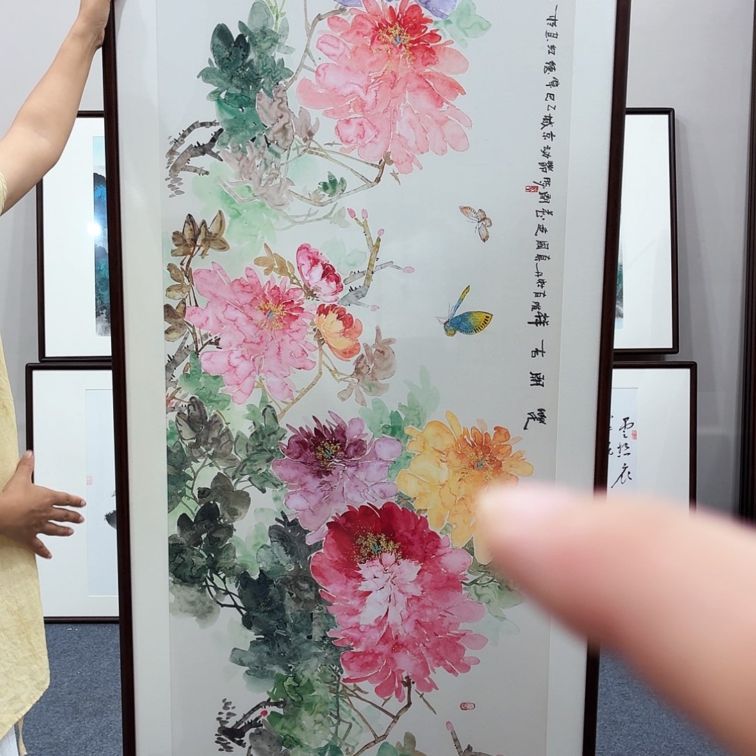 福***禄国画手绘作品210×80尺寸