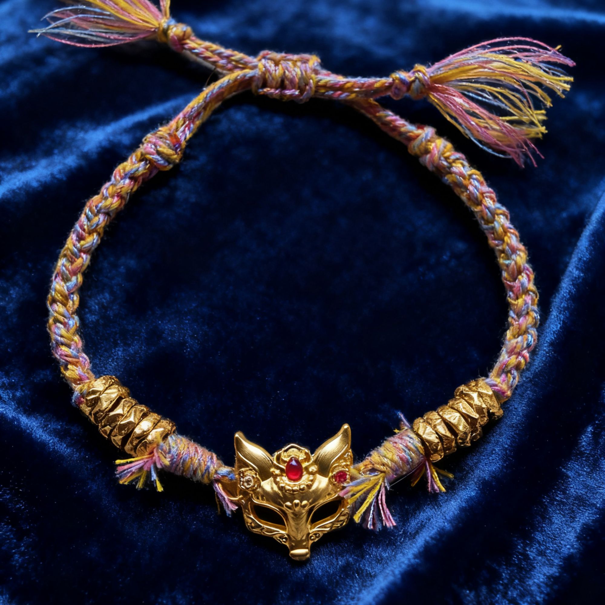 【中秋国庆特惠】足金999狐狸面具盘缠 七夕情人节的浪漫礼物