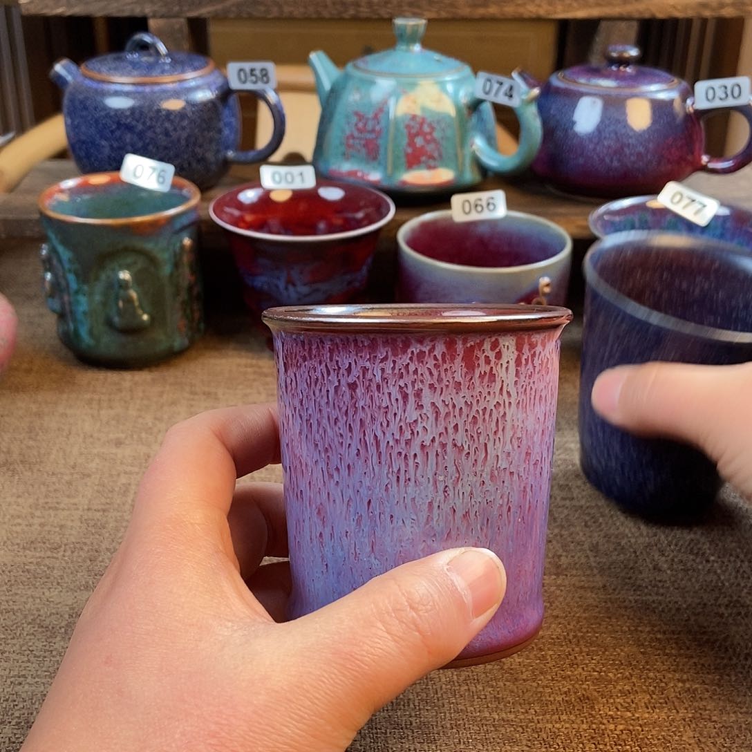 摆件朝**律钧瓷主人杯杯