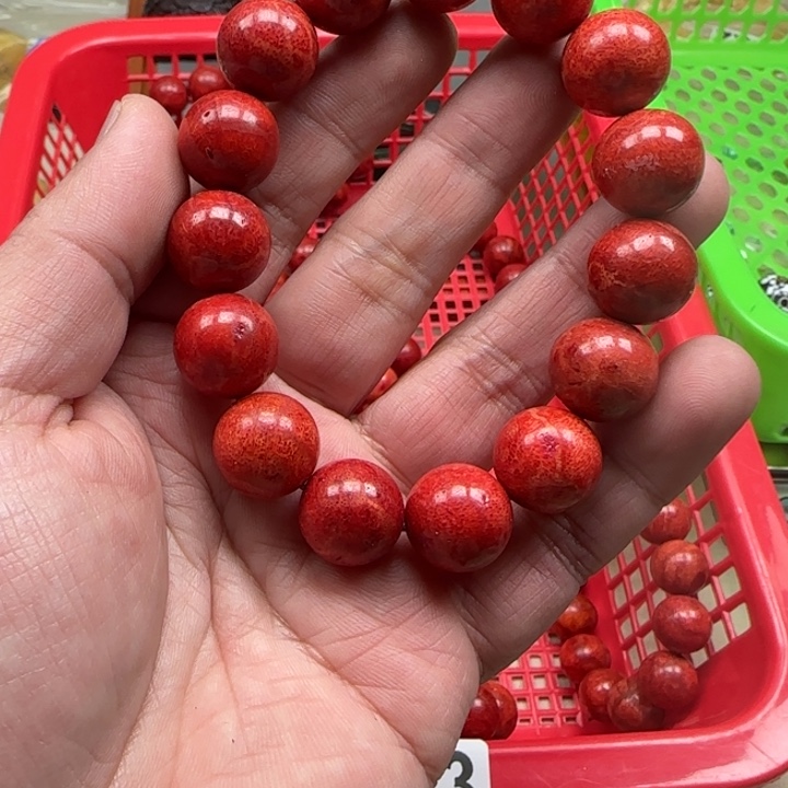 白玉菩提吊坠红色6143