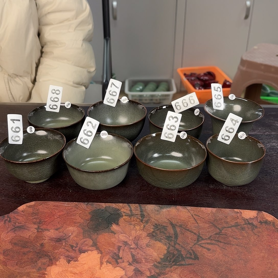 龙泉云间青瓷小米茶器