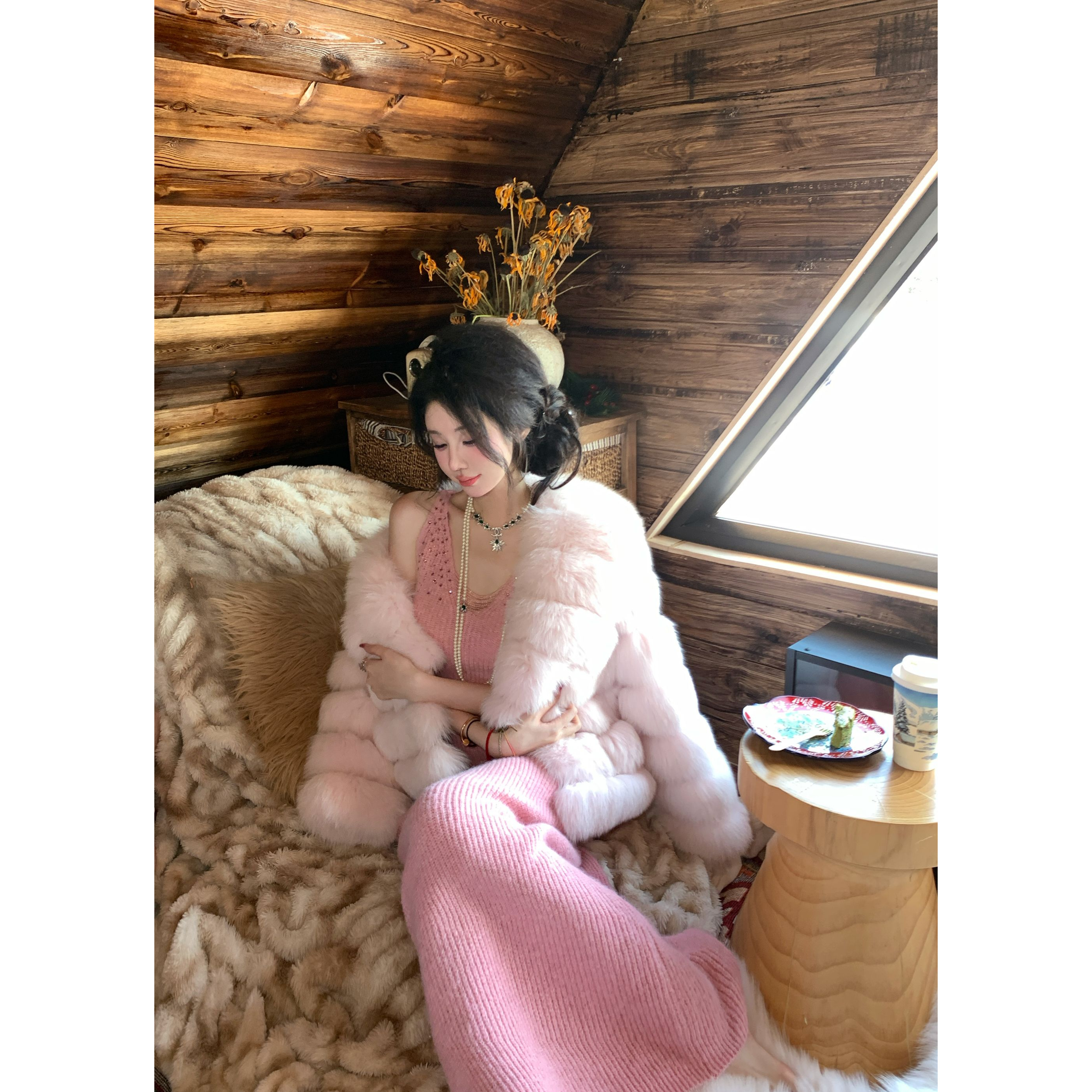 【雅乔定制】妃子笑 超皇冠级saga狐狸毛草草外套DYJJ-24120707