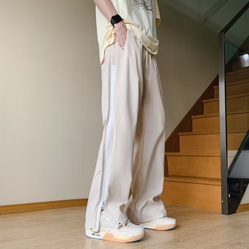 K206运动裤男秋季新款宽松抽绳百搭卫裤男士直筒休闲裤子帅气