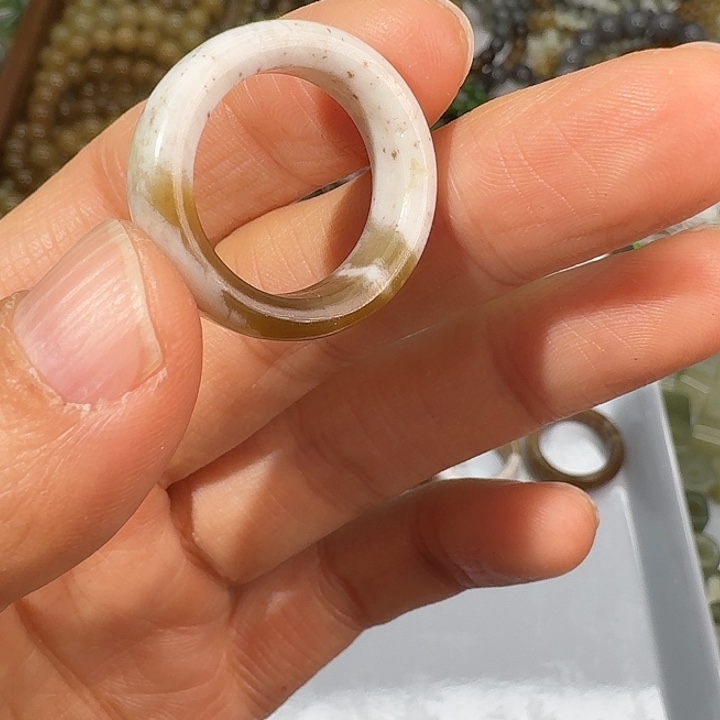 和田玉未镶嵌戒指17.5内径55