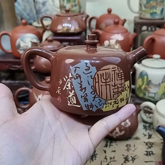 红泥茶壶建水紫陶手工亮光壶