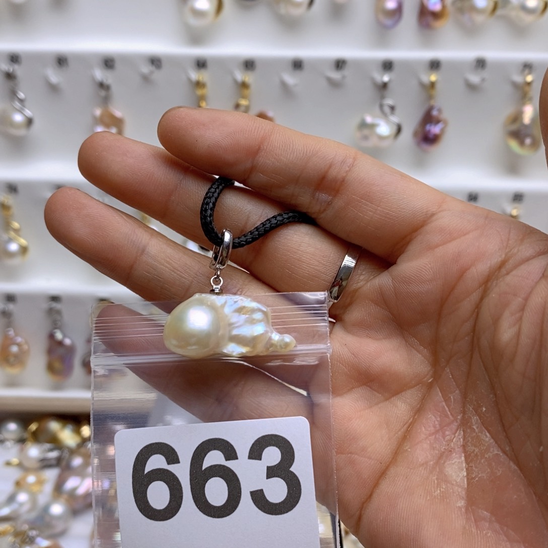 淡水珍珠颈饰银S925镶嵌663