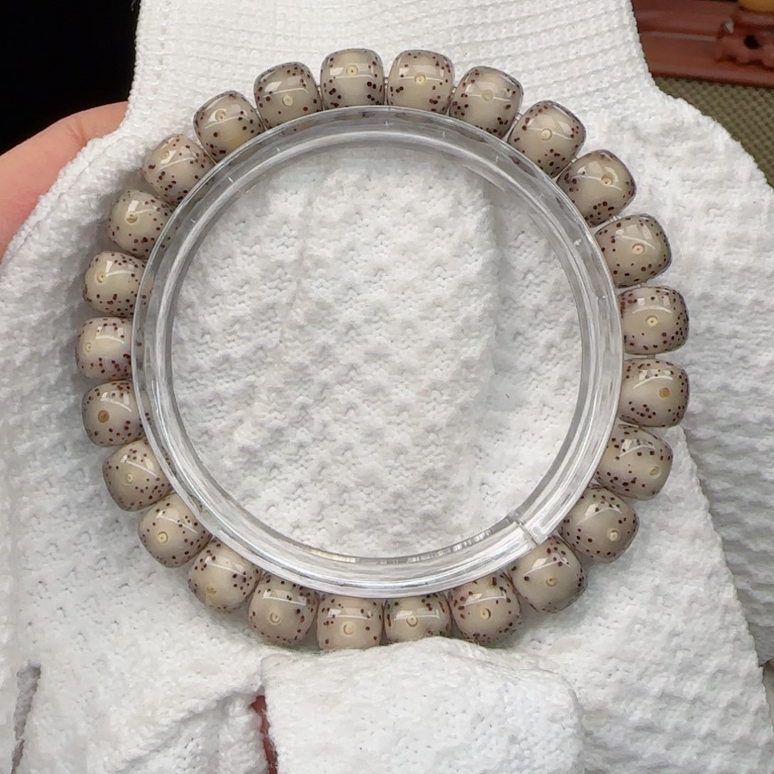 星月菩提手串骨瓷白大眼睛9*8