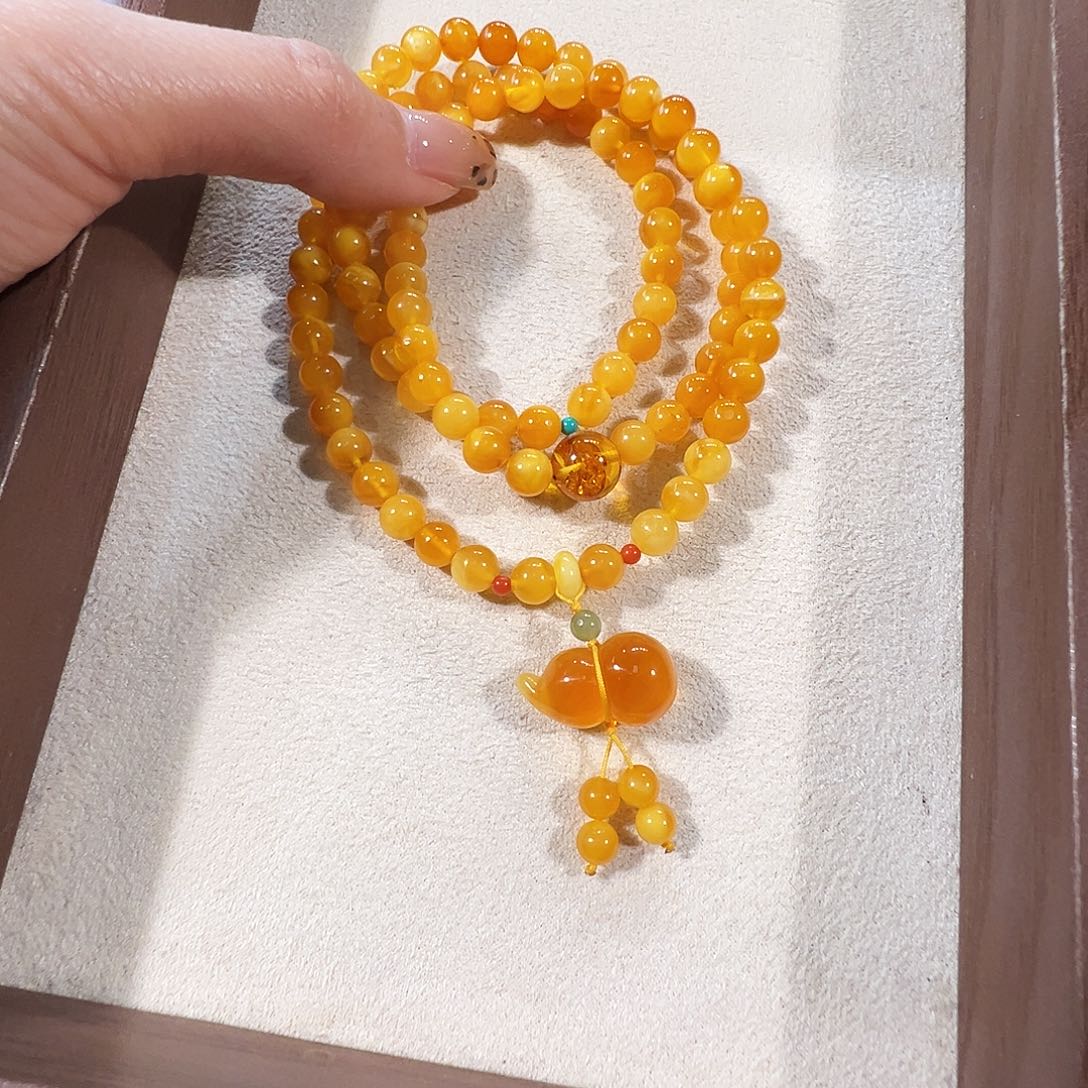 蜜蜡未镶嵌手链蜜蜡6.5mm