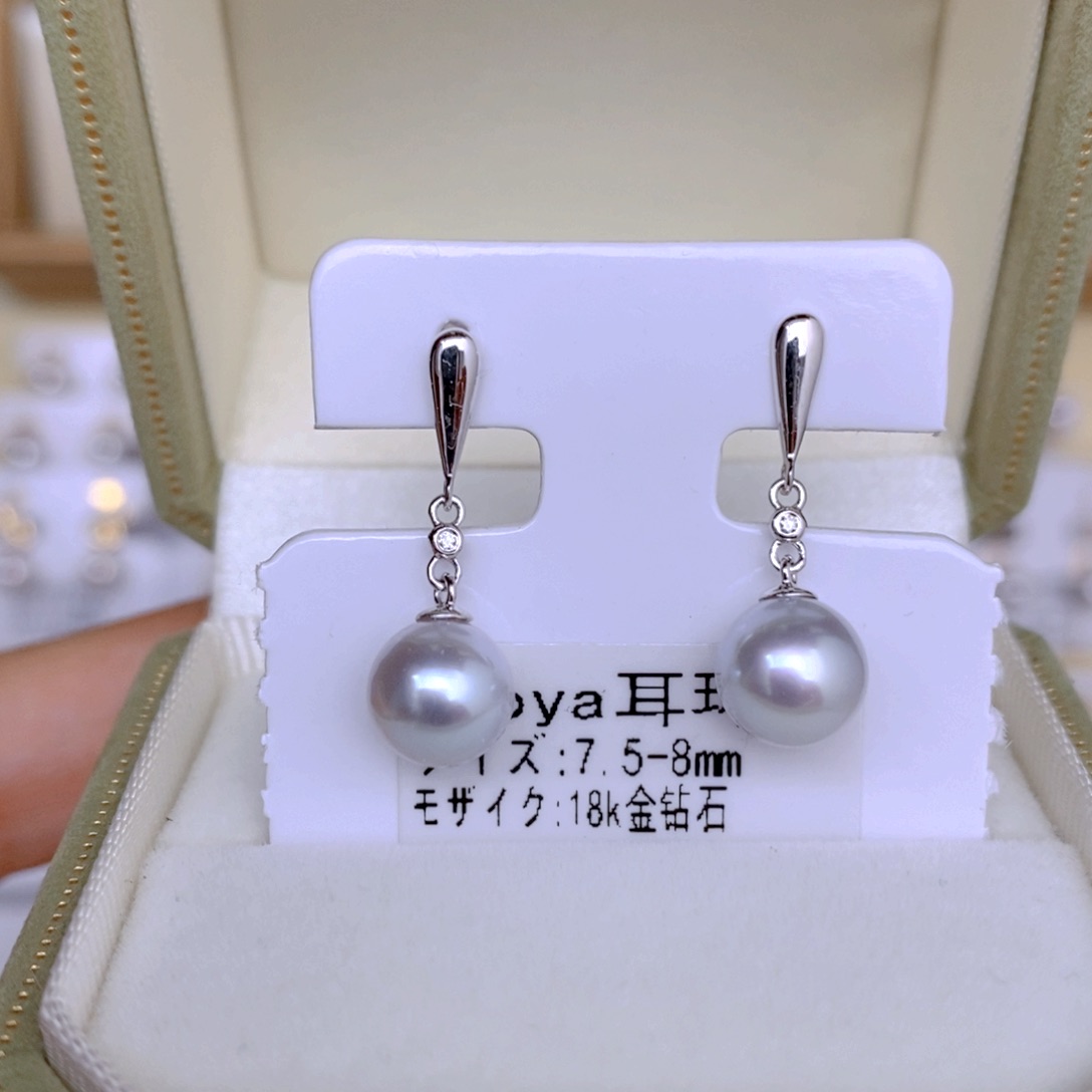 海水珍珠耳饰18K金镶嵌