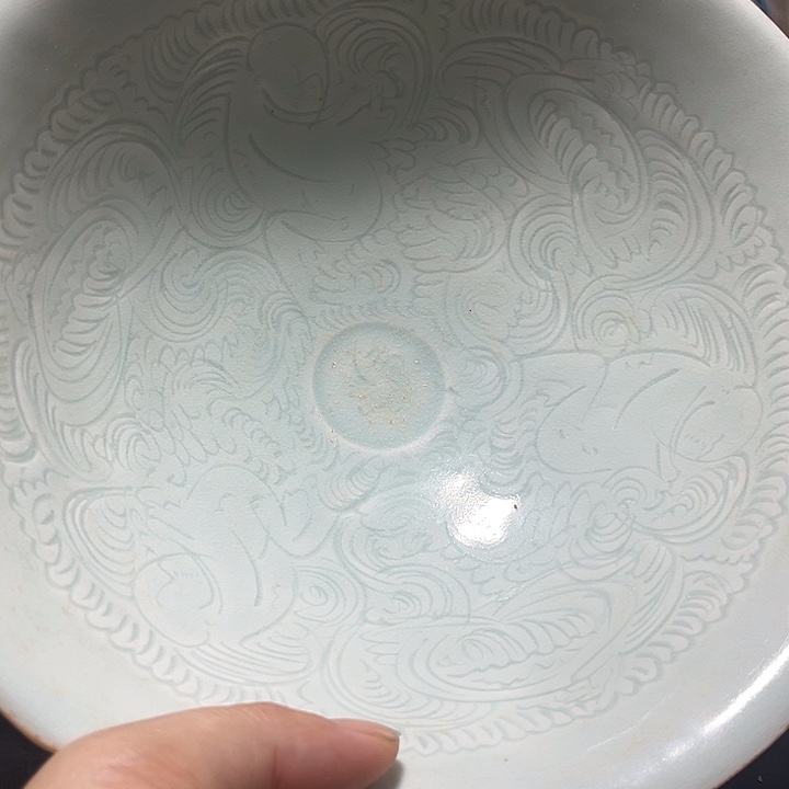 观***语茶盏一个湖田的娃娃碗