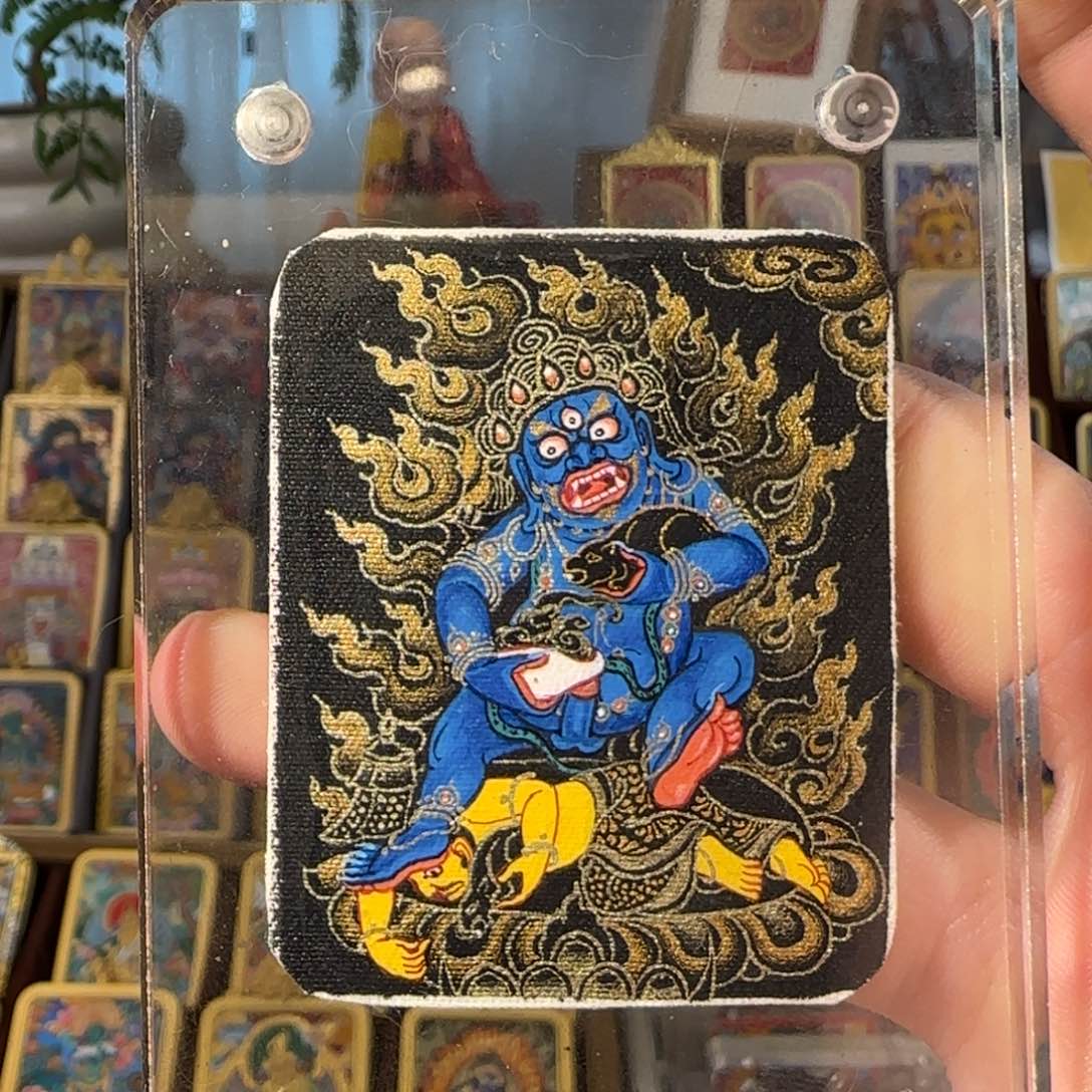 吊坠让****斤纯手绘唐卡黑cc