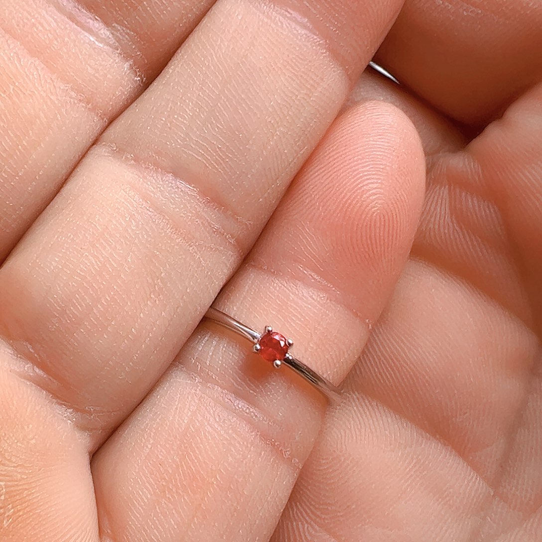 戒指红宝石银S925镶嵌