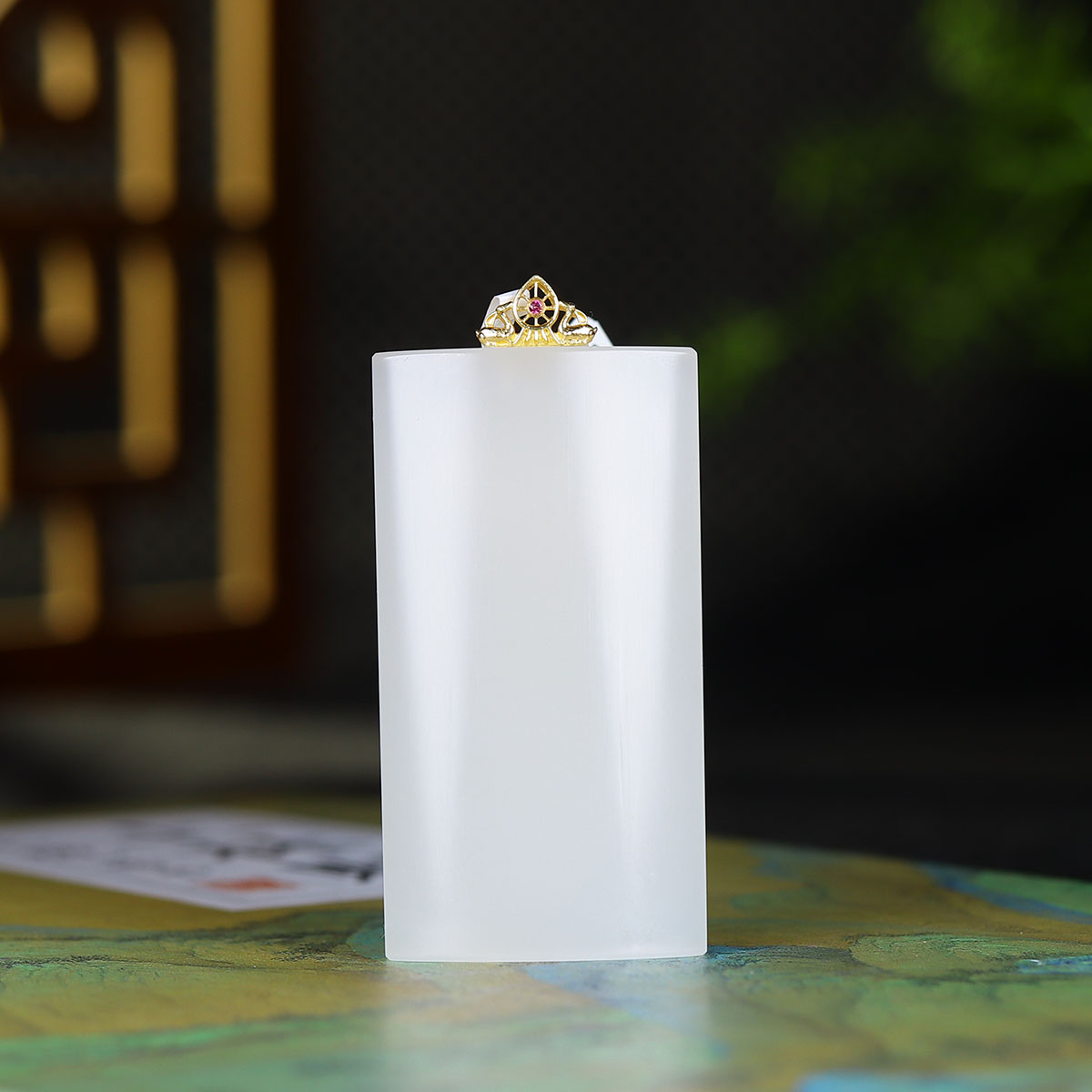 1225102和田玉白玉无事牌挂件