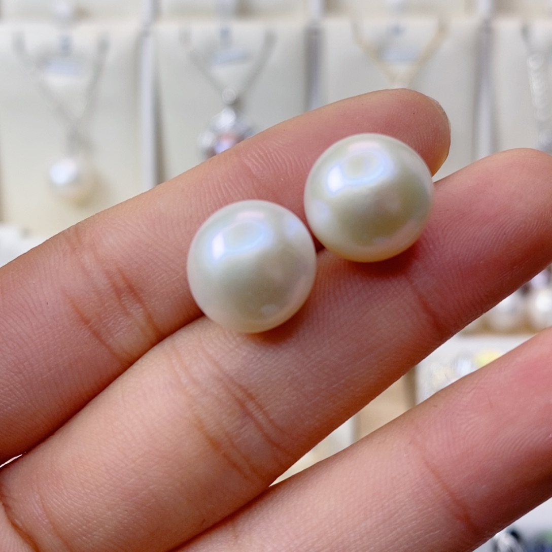 淡水珍珠耳饰银S925镶嵌