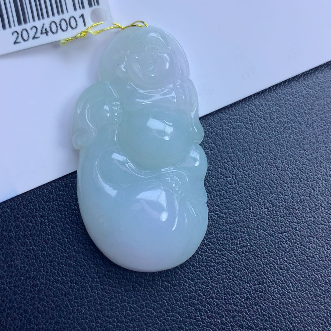 翡翠颈饰未镶嵌布袋佛