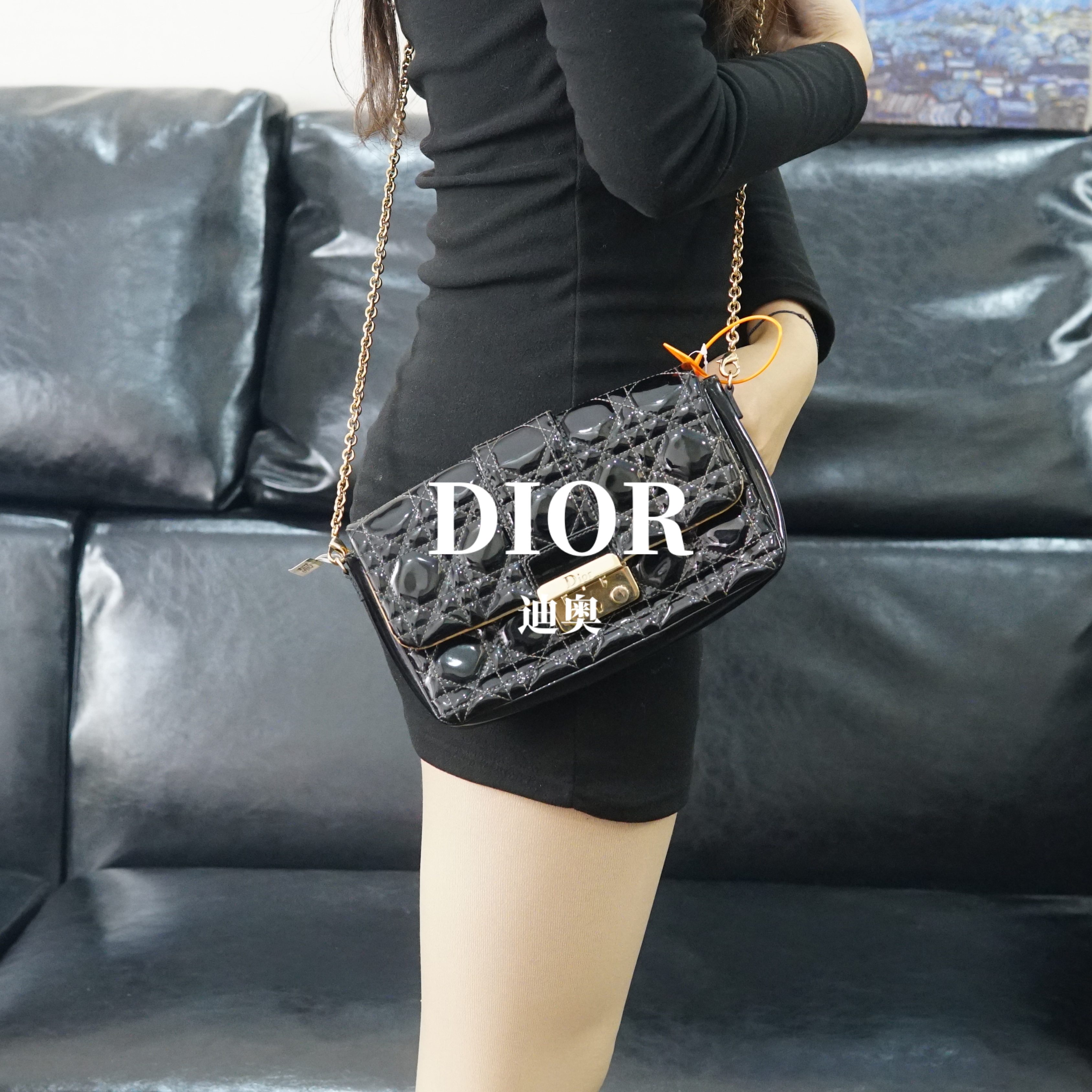 95新 DIOR/迪奥 黑色链条包/FYSC11711001/1001