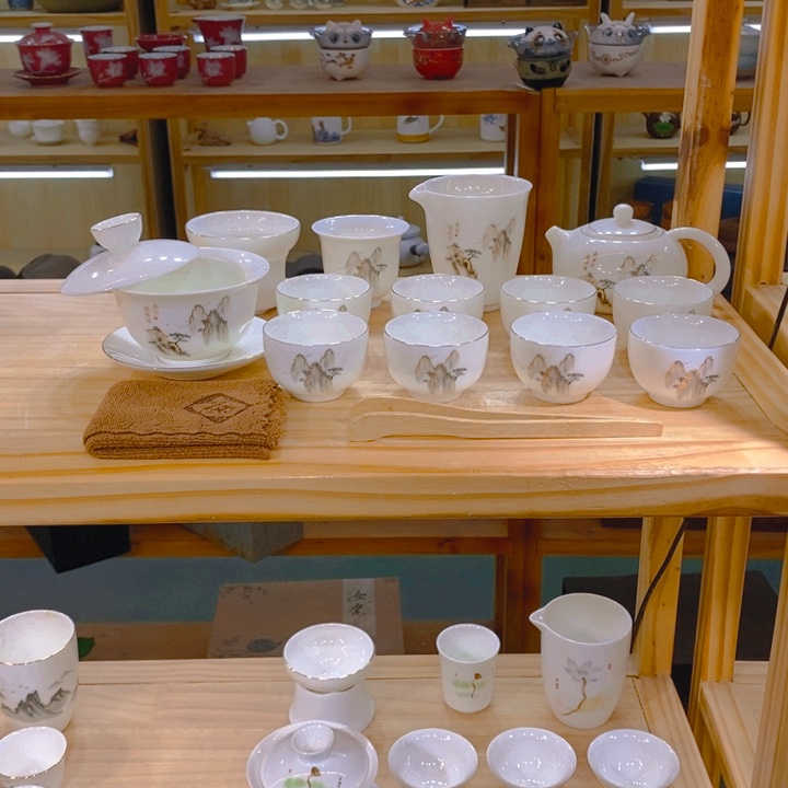 【不止】羊脂玉瓷茶具套装