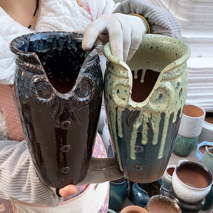 紫砂花盆瑕疵口14高25