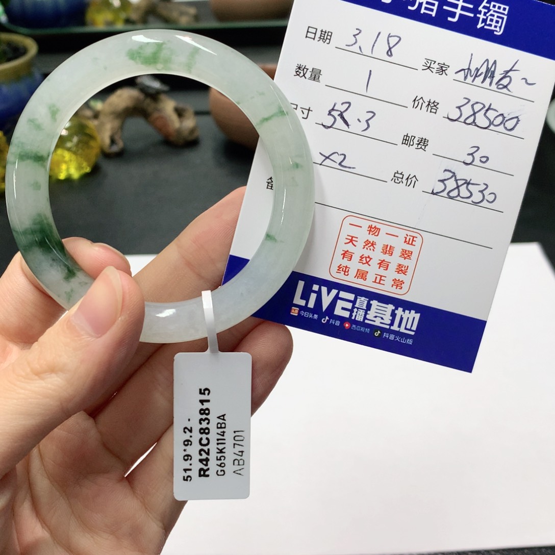 翡翠未镶嵌手镯小****豆